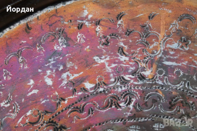 Стара медна тава от Османската империя , снимка 2 - Антикварни и старинни предмети - 51031524