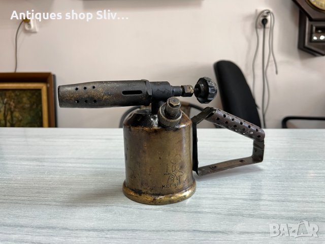 Белгийска бензинова горелка / лампа. №2872, снимка 1 - Антикварни и старинни предмети - 38399571