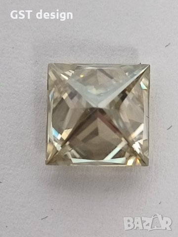 Уникален Топ Голям Фенси Шампанско Принцеса Мойсанит Диамант Moissanite Diamond 3+карата, снимка 9 - Други - 34904618
