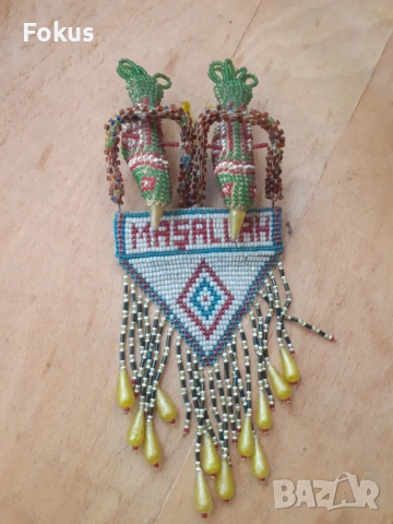 Стар турски накит с мъниста - пиленца, снимка 4 - Антикварни и старинни предмети - 53273582