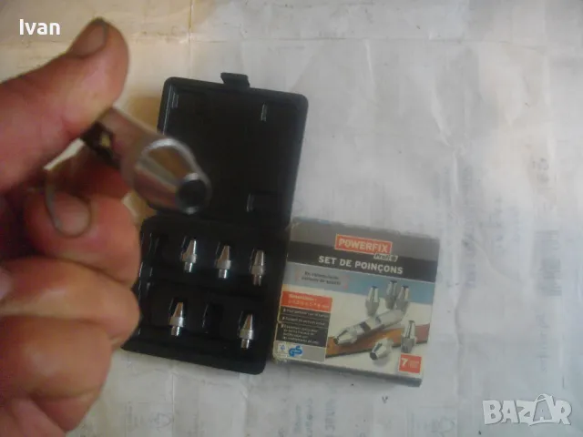 НОВ ОРИГИНАЛЕН НЕМСКИ КОМПЛЕКТ POWERFIX PROFI 7 БРОЯ СМЕНЯЕМИ ЗАМБИ ЗА ОТВОРИ 5-8мм ХРОМ-КАРБОНОВИ, снимка 18 - Други инструменти - 49766962