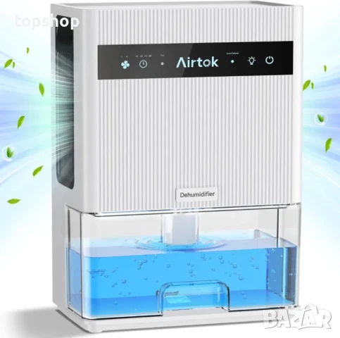 Влагоуловител АIRTOK Обезвлажнител за дома, до 950 кв. фута, 3л. резервоар за вода 105,6 OZ, тих...