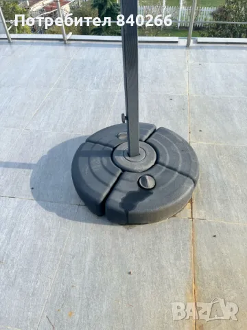 Висящ чадър TRONDHEIM  сив,3м диаметър, снимка 10 - Градински мебели, декорация  - 49561224