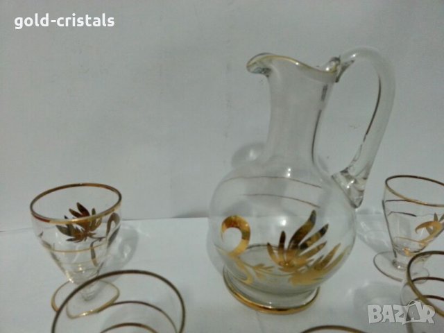 Стъклени чаши чашки и каничка , снимка 11 - Антикварни и старинни предмети - 26952852