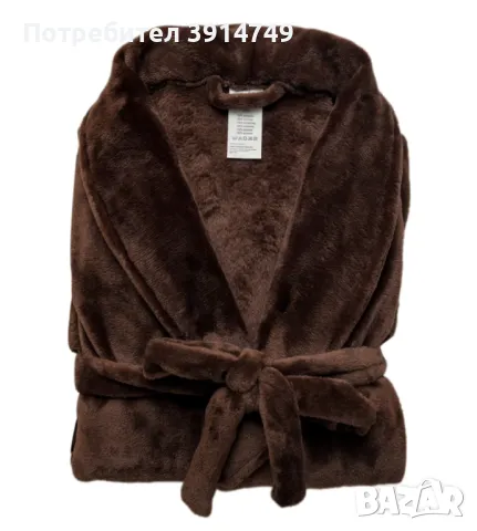 Халат от пухкав, плътен (240 г/кв.м) мек, лек полар, високо качество; мъже/жени, S, M, L, НОВ