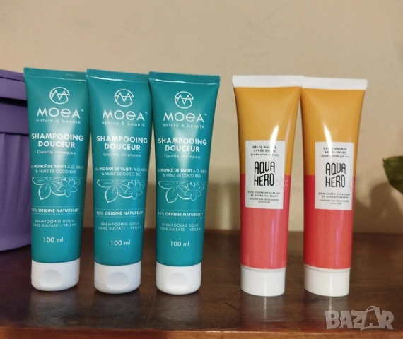 Шампоани Moea, лосиони за тяло 