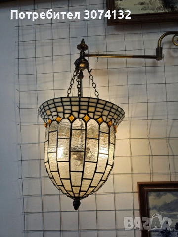 Лампа Тифани с голямо чупещо се рамо, снимка 3 - Настолни лампи - 52336068