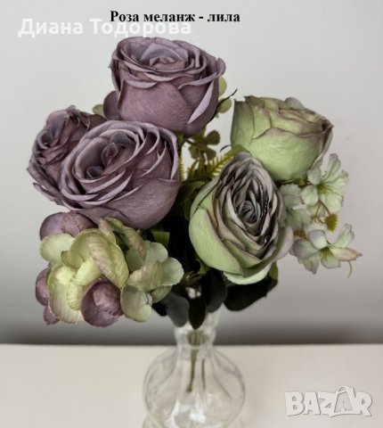 Изкуствени цветя роза – коприна, снимка 4 - Изкуствени цветя - 36558258