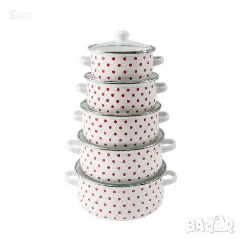 Комплект емайлирани тенджери от 10 части, 16 - 24см., снимка 4 - Съдове за готвене - 48160315