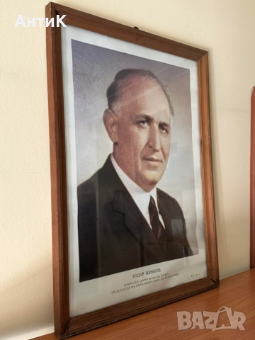 Голям Портрет на Тодор Живков, снимка 3 - Антикварни и старинни предмети - 51776881