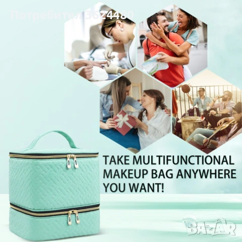 Двуслойна чанта за маникюр и гел лакове 4770, снимка 2 - Други - 53235772