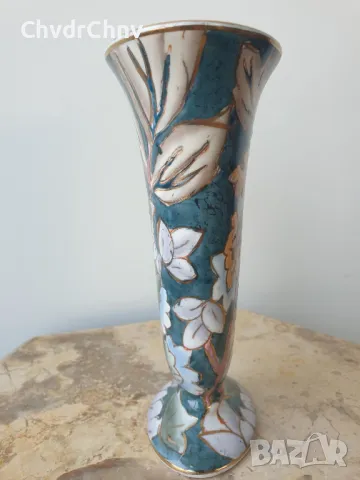 Temptation 18см/китайска елипсовидна ръчно рисувана порцеланова ваза, снимка 2 - Вази - 49028285