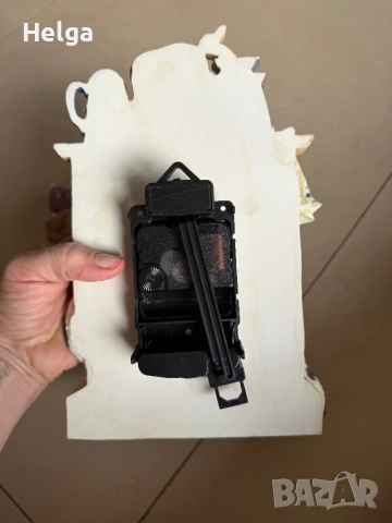 Vintage часовник с котки от полирезина, снимка 3 - Стенни часовници - 52120075