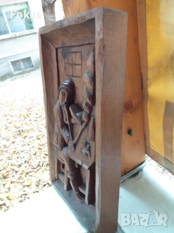 ДЪРВОРЕЗБА РЪЧНА РАБОТА ПАНО РЕЗБА, снимка 2 - Антикварни и старинни предмети - 53508228