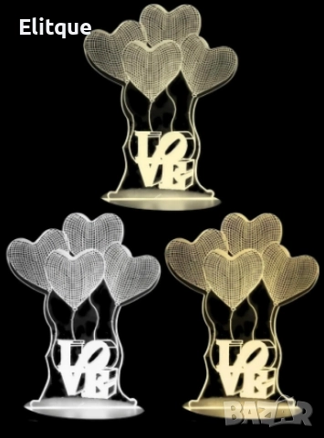 Холограмна 3D LED нощна лампа, 4W, 220V , снимка 2 - Детски нощни лампи - 52787746