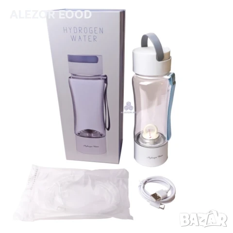 Стъклена бутилка за водородна вода, До 3500 ppb, ORP: -300 до - 600 mV, С накрайник за инхалация