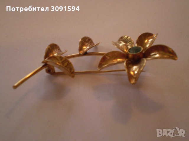 Винтич брошка цвете дубле , снимка 7 - Антикварни и старинни предмети - 34659193