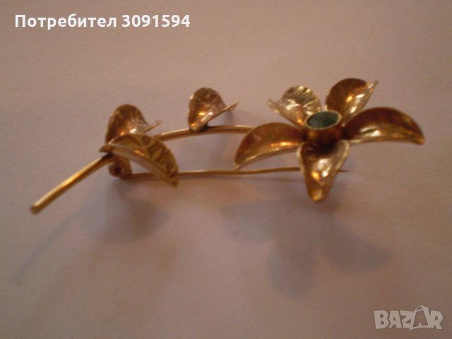 Винтич брошка цвете дубле , снимка 7 - Антикварни и старинни предмети - 34659193