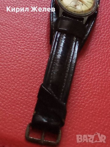 JUNGHANS SHOCKPROOF Стар НЕМСКИ РЯДЪК ВИНТИДЖ МЕХАНИЧЕН ЧАСОВНИК ЮНГХАНС РЕТРО КАИШКА Ест КОЖА 29335, снимка 8 - Антикварни и старинни предмети - 37399957