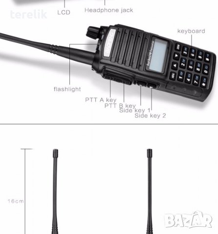 От вносител PMR модел 2023 Нова Baofeng Uv82 8w 5000mah Професионална Двубандова РАДИОСТАНЦИЯ pmr, снимка 8 - Оборудване и аксесоари за оръжия - 39243442