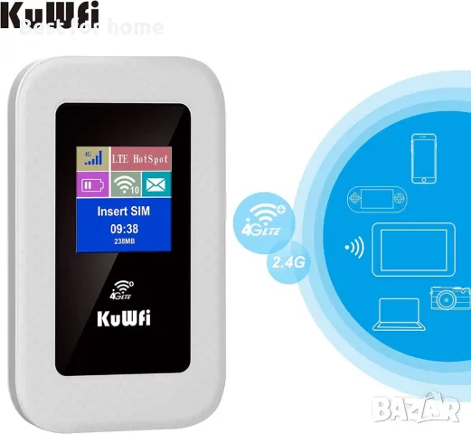 KuWiFi 4G безжичен рутер- бисквитка- ОТКЛЮЧЕН, снимка 3 - Рутери - 48272723