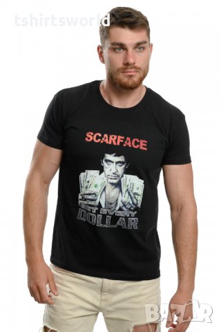 Нова мъжка тениска с дигитален печат на Белязаният (Scarface), снимка 3 - Тениски - 37670088