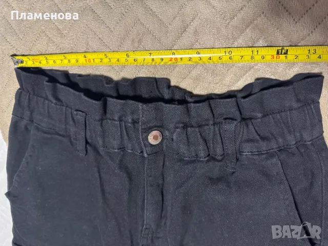 Черни дънки с ластик и висока талия - М, снимка 7 - Дънки - 49501748