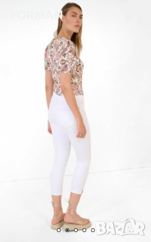 Бяла блуза с пейсли принт, снимка 2 - Тениски - 39924433