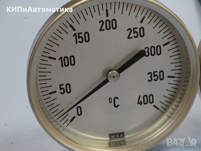 биметален термометър Wika thermometer ф100mm, 0/+400°C, -20/+80°C, L-80-230mm, снимка 2 - Резервни части за машини - 35181000
