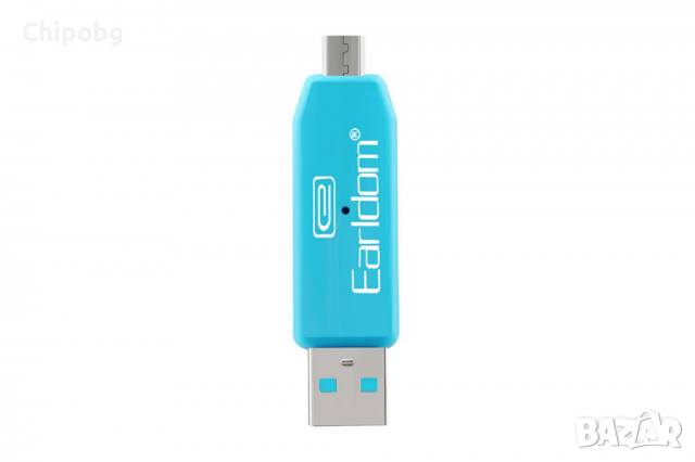Преходник Earldom ET-OT05, USB F към Micro USB, Четец за карти, OTG, Различни цветове