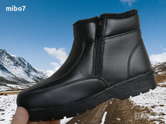 Мъжки зимни боти с два ципа и дебел топъл хастар., снимка 3 - Мъжки боти - 48057012