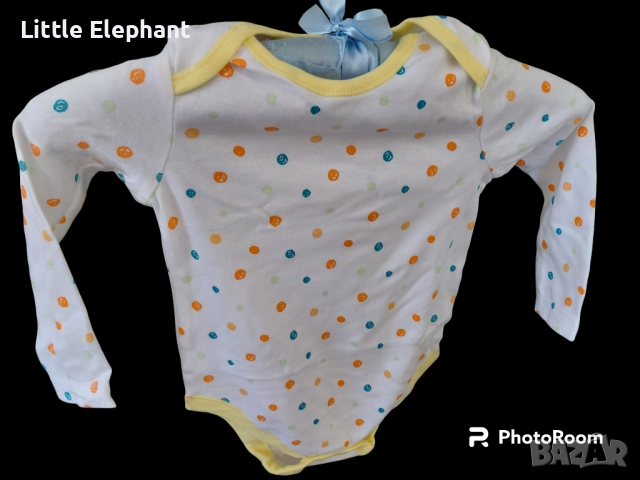 Боди с дълъг ръкав за 12-18 мес мом разноцветни точки,Англия/нови