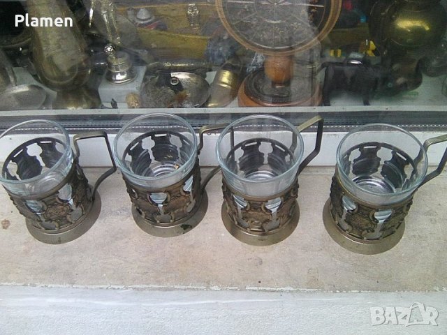 Шест чаши с подстаканчици, снимка 4 - Други ценни предмети - 38103979