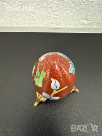 Декоративно яйце, изработено в техниката клоазоне. №7712, снимка 5 - Антикварни и старинни предмети - 52737303