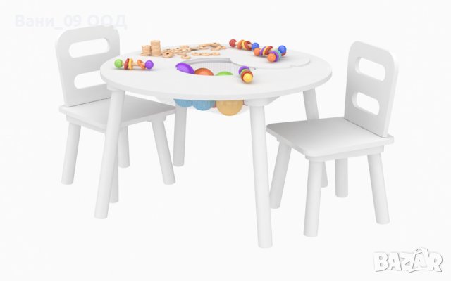 Сет детска масичка с 2 стола, снимка 1 - Мебели за детската стая - 43343585