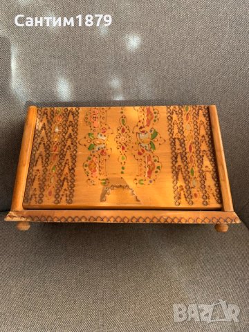 Българска дървена пирографирана етно кутия за цигари-8, снимка 6 - Антикварни и старинни предмети - 43996293