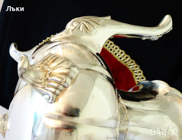 Посребрена кана 1.5 кг.,уникален дизайн,барок. , снимка 5 - Антикварни и старинни предмети - 50259768