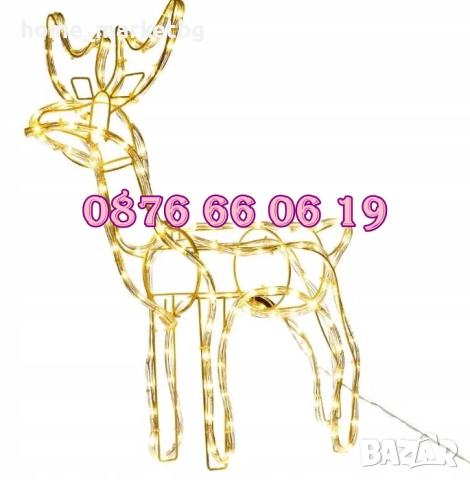 Коледен светещ елен, коледна украса, синя светлина, снимка 3 - Декорация за дома - 52428740