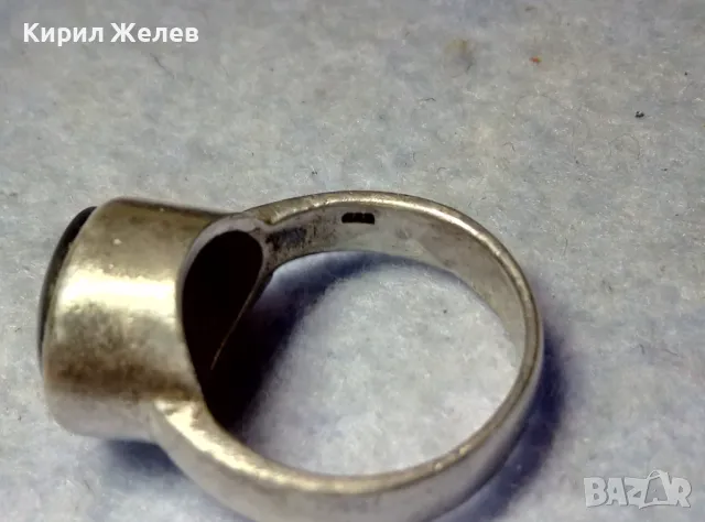 СТИЛЕН РЕТРО АРТ СРЕБЪРЕН ПРЪСТЕН СРЕБРО 925 с ШЛИФОВАН ЧЕРЕН ОНИКС РЪЧНА ИЗРАБОТКА 10089, снимка 7 - Пръстени - 49916921