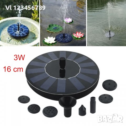 Монокристален соларен фонтан със 8 накрайника, снимка 1 - Градински мебели, декорация  - 37129349