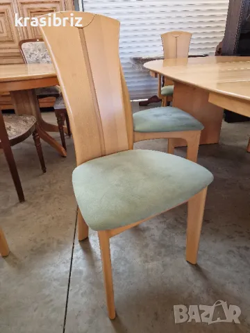 К-т Масивна Трапезна Разтегателна Маса+6 Масивни Стола-внос от Германия !, снимка 7 - Маси - 49386344