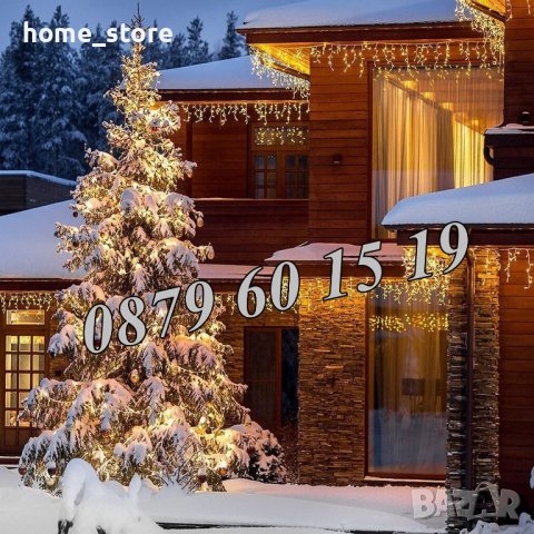 Коледна завеса 3 м жълта светлина, коледна украса, коледни лампички, снимка 4 - Декорация за дома - 43192913