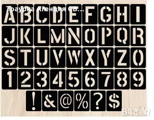 Шаблони за букви и цифри