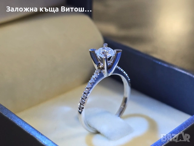 Златен пръстен с димант Altunbas 2.8гр. 14к бяло злато, снимка 9 - Пръстени - 53454823