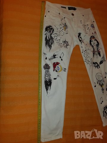 Страхотен бял панталон на PHILIPP PLEIN р-р 28, снимка 8 - Панталони - 34686692