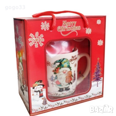 Празничен комплект чаша + лъжичка в луксозна кутия – Merry Christmas, снимка 6 - Други - 52587245