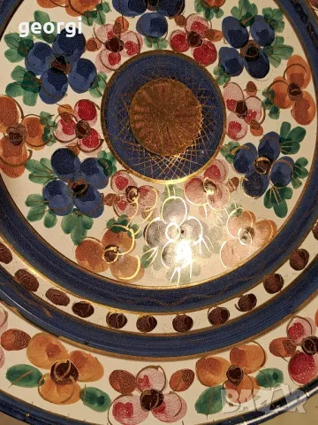 холандска декоративна керамична чиния за стена с позлата 23/2, снимка 8 - Декорация за дома - 49309312