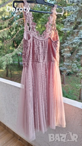 Официална рокля пепел от рози  S/M, снимка 6 - Рокли - 50596533