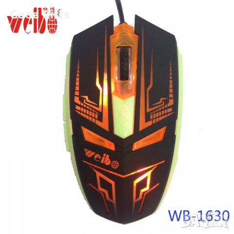 Геймърска LED мишка Weibo WB-1630, снимка 4 - Клавиатури и мишки - 39301130