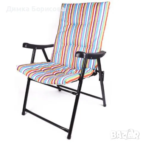 Голям сгъваем къмпинг стол с възглавница – комфорт навсякъде с теб NS3938, снимка 3 - Други стоки за дома - 49910570